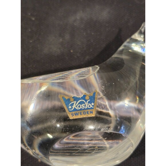 Signed Kosta 97429 Paul Hoff Glass Bird – Swedish Art Glass – Vtg 1970s Figurine - Picture 8 of 9